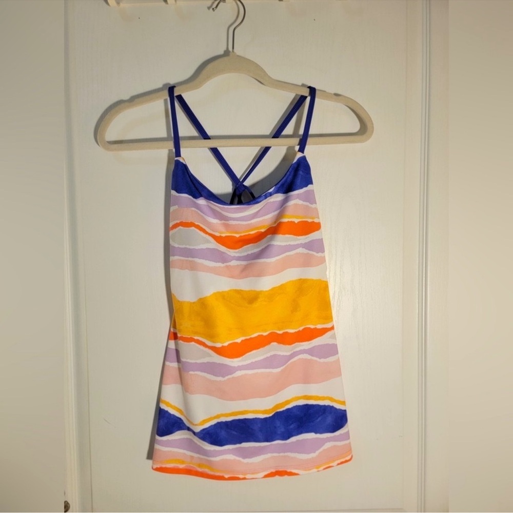 Lululemon Dancing Warrior Bleacher Stripe Athletic Top View 5